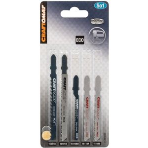 CRAFTOMAT decoupeerzaagblad - Assorti - Hout en metaal - T schacht - 5 stuks