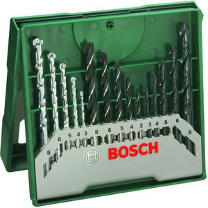 Bosch X-Line Boorset - 15-delig - Hou - Metaal en Steen