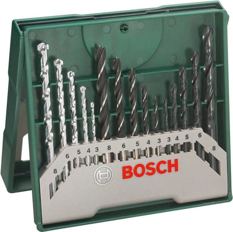 Bosch X-Line - Boorset 15-delig - Voor Hout, Metaal en Steen - Met Opbergdoos