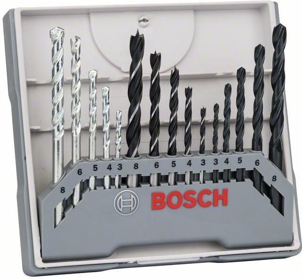 Bosch borenset - 15 delig bestaande uit 5 metaalboren, 5 steenboren en 5 houtboren