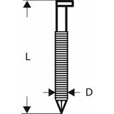 Bosch - D-Kopf Streifennagel SN34DK, 3,1 mm, 80 mm, verzinkt, gerillt