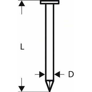 Bosch Professional 2608200035 Nagel Ronde Kop Nagel 21°, Gegalvaniseerd, Glad; Sn21Rk 90G
