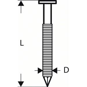 Bosch Accessoires Rondkopstripspijker SN21RK 90RHG 3,1 mm, 90 mm, thermisch verzinkt, gegroefd 2500st - 2608200041