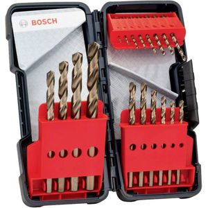 Bosch Accessoires 2 607 017 047 18-Delig Metalen Boor Toughbox Hss-Co Din 338 135° - 1; 1,5; 2; 2,5; 3; 3,5; 4; 4,5; 5; 5,5; 6; 7; 8; 9; 10 Mm (18 Stuks)