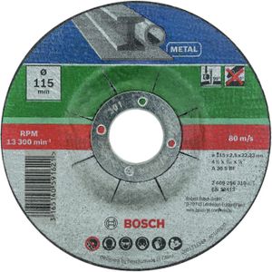 Bosch 2609256332 DIY doorslijpschijven metaal 115 mm ø x 2,5 mm gebogen, set van 5
