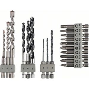 Bosch Uneo Boor-en Bitset - 19 Stukken - Steen, Hout, Metaal - SDS Quick Shank