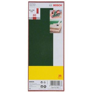 Bosch 25-delige schuurbladenset voor vlakschuurmachine - 93 x 230 mm - korrel 80