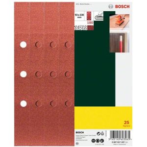 Bosch Accessoires 25-delige schuurbladenset voor vlakschuurmachines 93X230 K180 - 2607017107