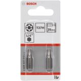 Bosch 2x Security-Torx-Schrauberbit Extra-Hart, T27H, 25 mm - 2608522013