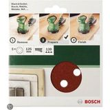 Bosch - 2609256A25 - Excenterschuurpapier - Geperforeerd - Korrelgrootte 180 - Ø 125 mm - 5 Stuks