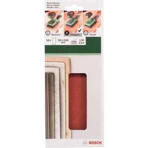 Bosch - 2609256B11 - Schuurpapier - Ongeperforeerd - Korrelgrootte 120 - 10 Stuks