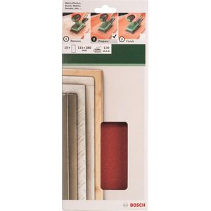 Bosch - 2609256B34 - Schuurpapier - Ongeperforeerd - Korrelgrootte 120 - 10 Stuks