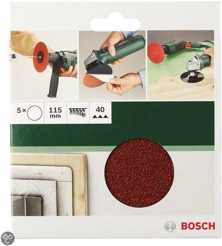 Bosch - 2609256B39 - Schuurpapier - Ongeperforeerd - Korrelgrootte 120 - Ø 115 mm - 5 Stuks