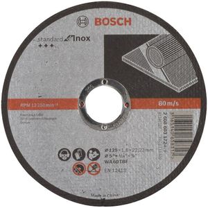 Bosch Accessories Doorslijpschijf Rechte Standard for Inox (voor Roestvrij Staal, Ø 125 x 1.6 mm, Accessories Haakse Slijper))