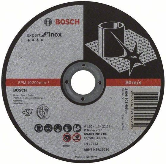 Bosch - 2608603405 - Slijpschijf - 150 mm - Roestvrij Staal - Expert for Inox