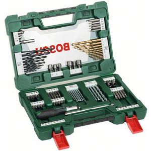 Bosch V-Line Boor- en Schroefbitset Titanium - Met Ratel en Magneet - 91-delig - Voor Hou