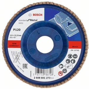 Bosch - Fächerschleifscheibe X431 Standard for Metal gerade 125 mm 60 Glasgewebe - 2608603717