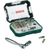 Bosch - 26-delige Schroefbit- en Ratelschroevendraaierset - Accessoires - Inclusief Opbergkoffer