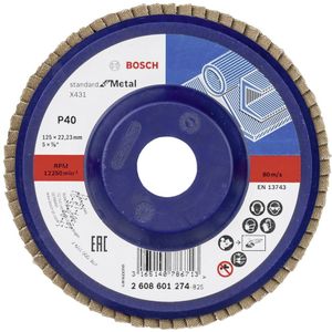BOSCH Lamellenslijpschijf X431, SfM 125 mm, 22,23 mm, 40 2608601274