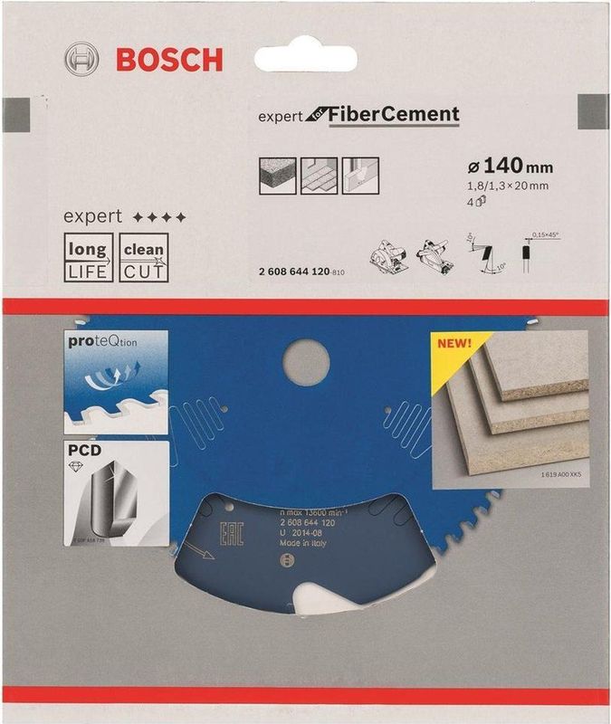 Bosch - Cirkelzaagblad Expert for Fiber Cement - 140X20X1.8/1.3 - 4 Tanden