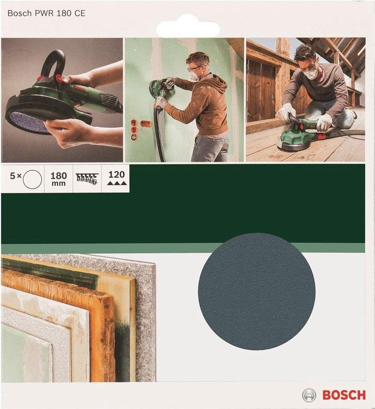 Bosch - Schuurschijf PWR 180 mm - K120 - 5 Stuks