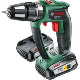 Bosch Home and Garden PSB 18 LI-2 Ergonomic Accu-slagboorschroevendraaier, oplader, accu, schroefbit, koffer, borstelloze EC-motor (18 V, 2,5 Ah, schroeven tot Ø 10 mm, boor-Ø 38 mm hout, 13 mm staal)