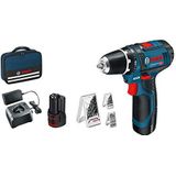 Accu schroefboormachine GSR 12V-15 (2x 2,0 Ah + lader AL 1115 CV + 39 accessoires + toolbag)