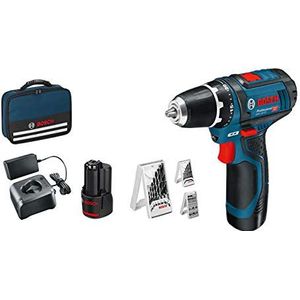 Bosch Professional 12V System accuschroevendraaier GSR 12V-15 (incl. 2x 2,0 accu + oplader, 39-delige accessoireset, in tas) - Amazon Exclusive Set