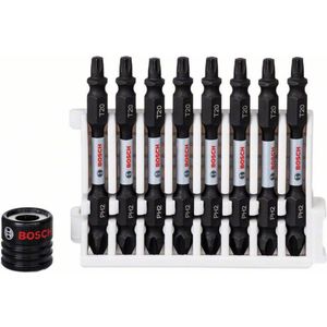 Bosch Accessories Professional Accessoires 2608522336 Bosch Professional 9-Delig Dubbele Schroevendraaier Set (Impact Control, 8 X Ph2-T20 Bits Lengte: 65Mm En Magneethuls, Pick En Click)