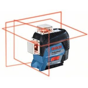 Bosch Professional bouwlaser GLL 3-80 C (rode laser, binnenafwerking, met appfunctie, werkbereik: 30 m, 4 batterijen AA)