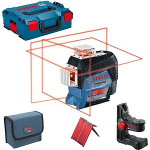 Bosch GLL 3-80 C SOLO 12V Li-Ion accu Kruislijnlaser body in L-Boxx - Rood - 30m