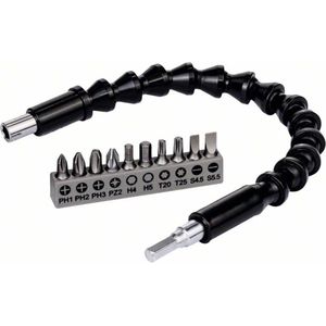Bosch Accessories 2608522377 Bitset 11-delig Plat, Kruiskop Pozidriv, Kruiskop Phillips, Binnen-zesrond (TX), Inbus