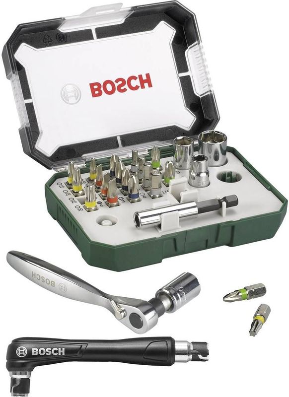 Bosch - Promoline - Bitset 27-delig - Plat - Kruiskop - Inbus - Binnen-zesron