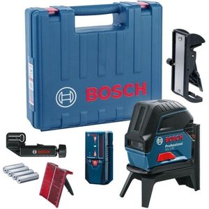 Bosch Professional bouwlaser GCL 2-50 (rode laser, binnenafwerking, 3x AA, laserdiode: 630 - 650 nm, zelfnivellerend ± 4°, in transportkoffer)