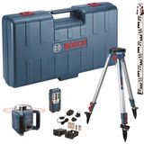 Bosch GRL 400 H Rotatie Laser + LR 1 Ontvanger In Koffer + GR 2400 Meetlat + BT 152 Statief