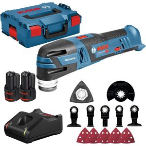 Bosch GOP 12V-28 12V Li-Ion Accu Multitool set (2x 3.0Ah Accu) + 12 Delige Accessoireset In L-Boxx