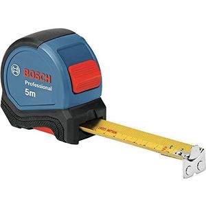 Bosch Professional rolmaat 5 m (eenhandbediening, riemklem, magneethaak, 2 stoptoetsen, nylon-staalband van 27 mm) - Amazon Exclusive