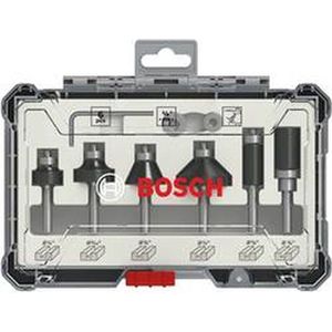 Bosch Professional 6-delige Kantenfreesset (voor Hout, Ø 1/4 inch Schacht, Accessoire Bovenfrezen)