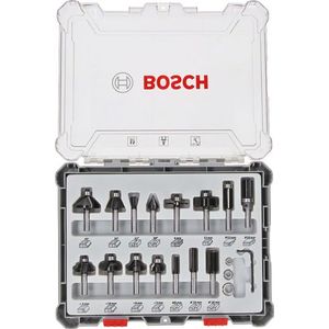 Bosch - 2607017471 - 15-delige Frezenset - Hardmetaal - Diverse Frezen
