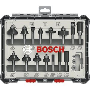 Bosch 2607017472 Frezenset - 15-delig - 8mm - Hardmetaal