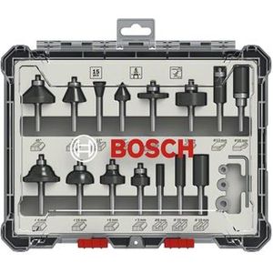 Bosch - 2607017473 - Frezenset - 15-delig - Hardmetaal - Voor Houtbewerking