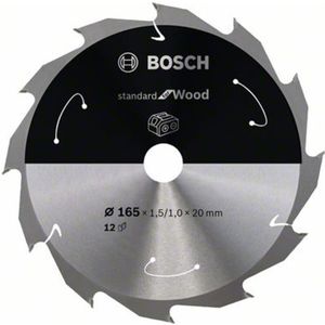 Bosch Accessoires Cirkelzaagblad ACCU Standard for Wood 165x20/16x1.5/1.0x12T - 2608837684