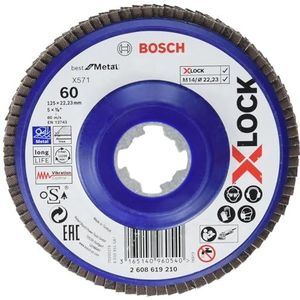 Bosch Professional rechte lamellenschuurschijf Best (voor metaal, X-LOCK, X571, Ø 115 mm, korrel K80, gat Ø 22,23 mm)