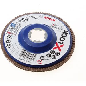 Bosch Accessories rechte lamellenschuurschijf Best (voor metaal, X-LOCK, X571, Ø 125 mm, korrel K120, gat Ø 22,23 mm)
