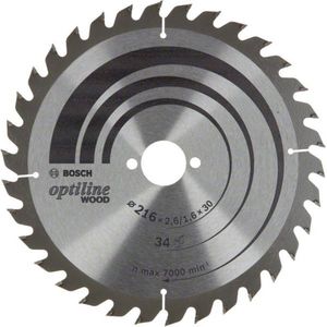 Bosch Accessories Optiline 2608838409 Cirkelzaagblad 216 X 30 X 1.6 Mm Aantal Tanden: 34 1 Stuk(s)