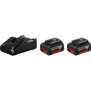 Bosch Professional GBA 18V Gereedschapsaccu en lader - 2x GBA 18V 4.0 Ah accu - GAL 18V-40 lader