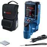 Bosch Professional Muurscanner D-tect 200 C (detectie van (niet-) stroomvoerende kabels, metaal, plastic buizen, houten onderconstructies en holtes, USB-C™ kabel, 4x AA batterijen, opbergtas)