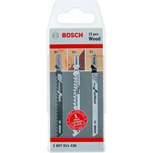 Bosch 2607011436 Decoupeerzaagbladen set Incl. Gratis Carbide Blad - Hout (15st)