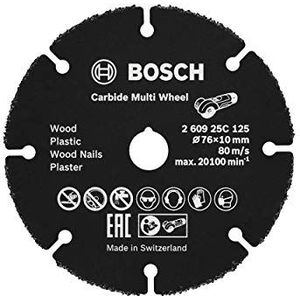 Bosch Accessories Doorslijpschijf Carbide Multi Wheel (voor hout, kunststof, gipswanden, koperen leidingen, Ø 76 mm, asgat Ø 10 mm, accessoire haakse slijper)