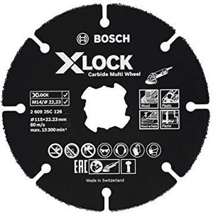 Bosch Professional Doorslijpschijf Carbide Multi Wheel (voor hout, kunststof, gipswanden, koperen leidingen, X-LOCK, Ø 115 mm, asgat Ø 22,23 mm, accessoire haakse slijper)